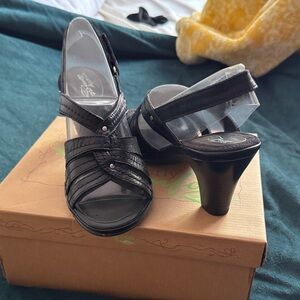 Elegant Black Leather Heels